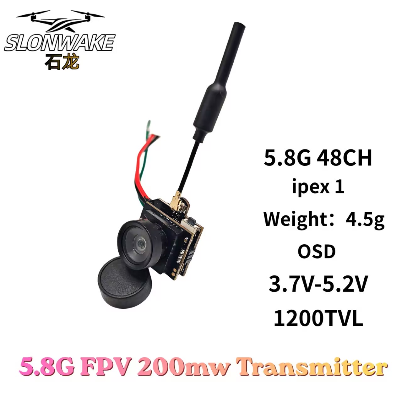 SLONWAKE 5.8G Analogowy Transm – Analog Fpv Camera recenzja i cena